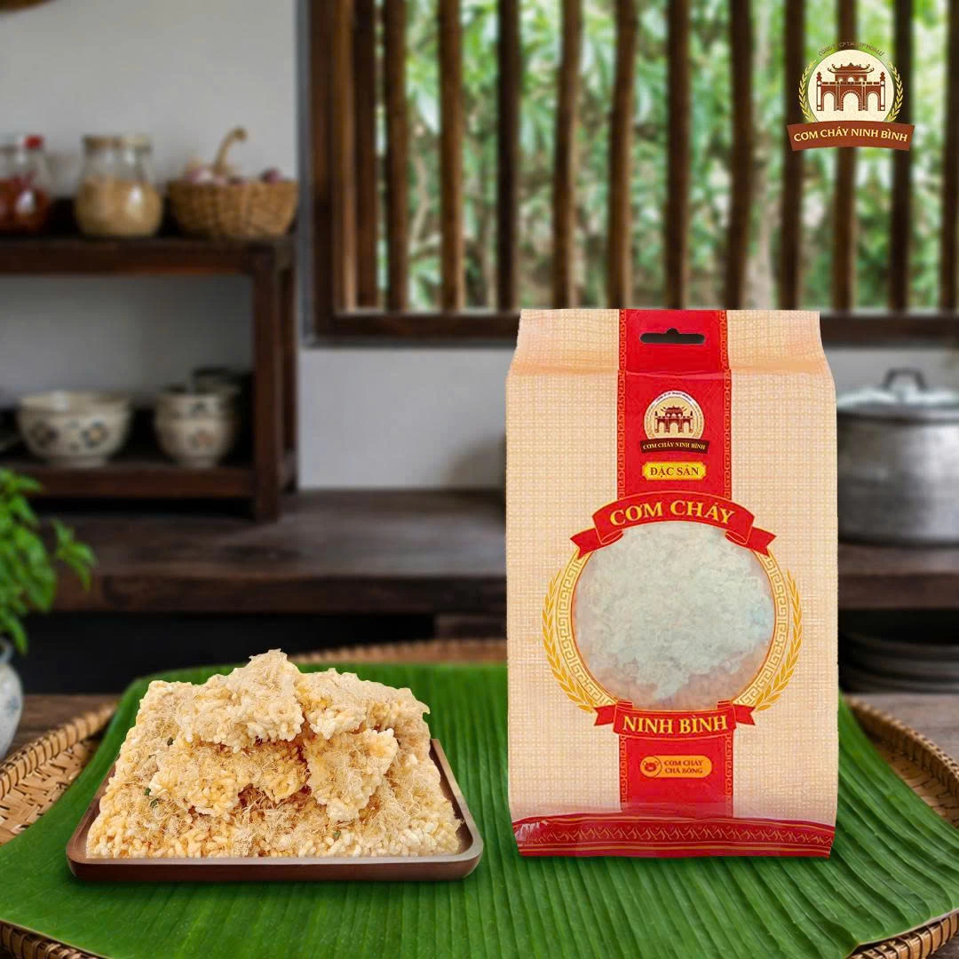 (215g) Cơm Cháy Chà Bông - Nếp Cái Hoa Vàng - Ruốc Heo Nhà Làm Túi Riêng - 4 Vị Sốt Đặc Trưng