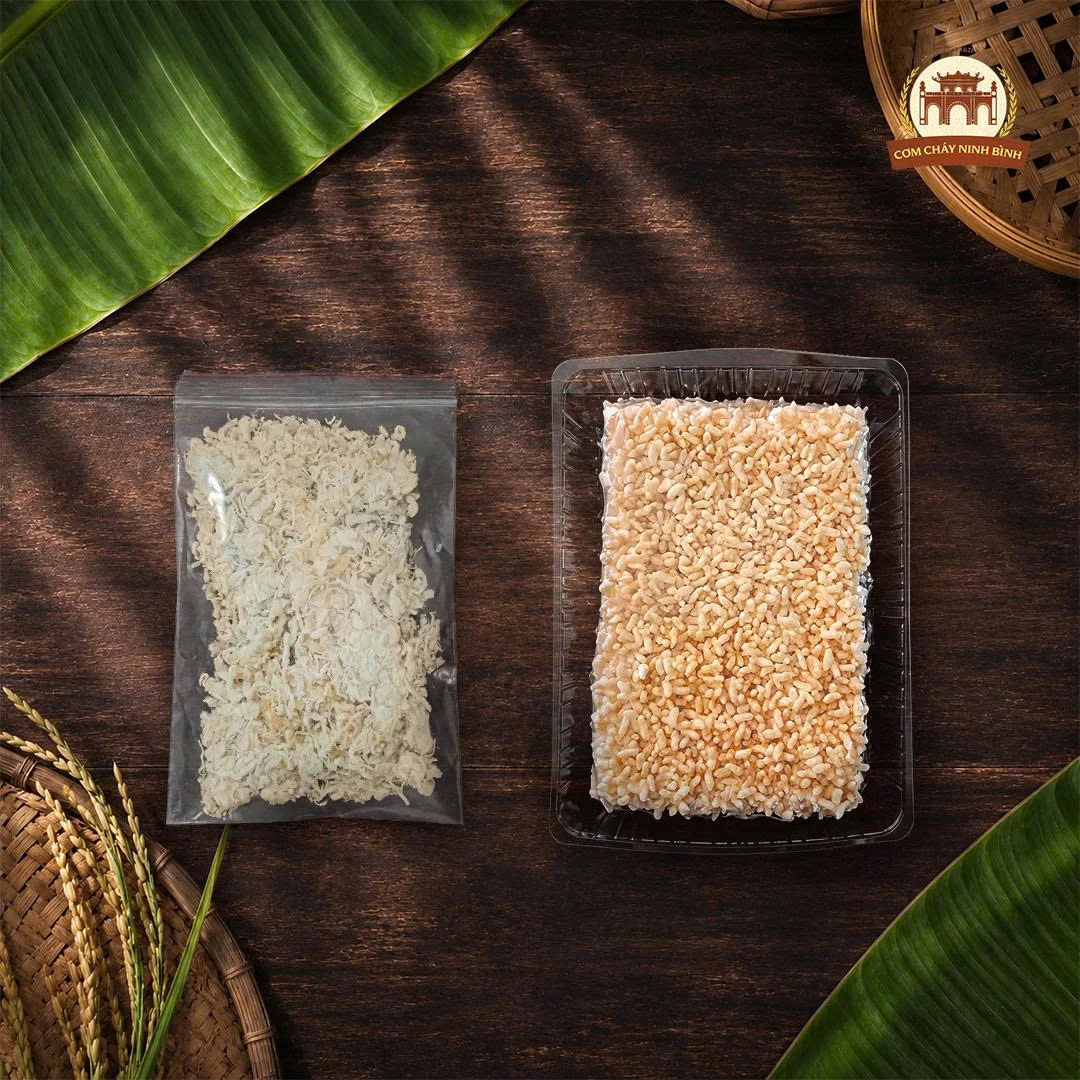 (250g) Cơm Cháy Siêu Chà Bông - Nếp Cái Hoa Vàng - Ruốc Heo Nhà Làm Túi Riêng - 4 Vị Sốt Đặc Trưng